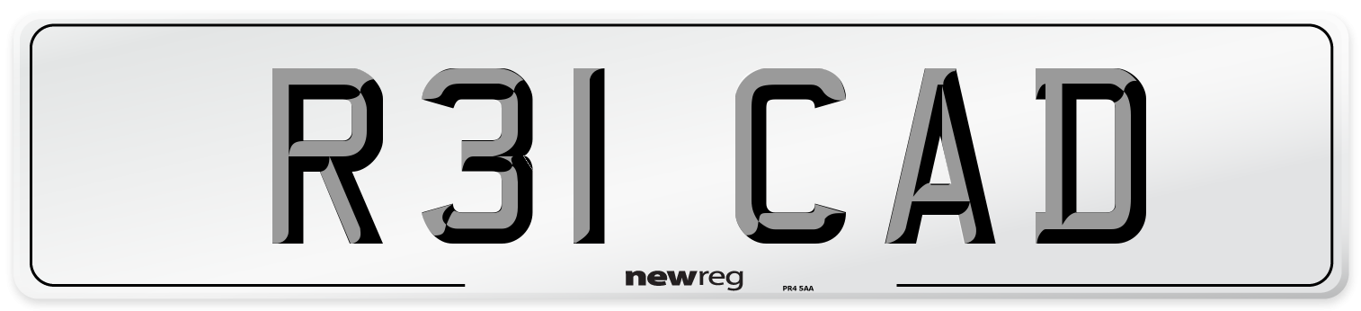 R31 CAD Number Plate from New Reg